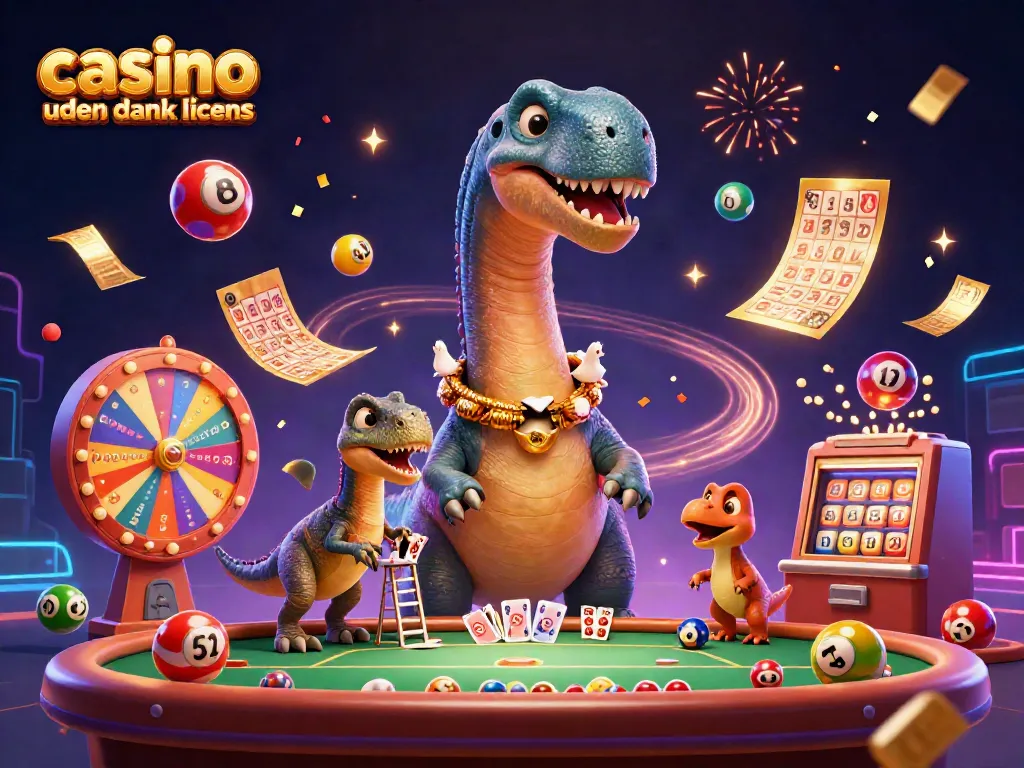 Enjoy an exciting scene of casino uden dansk licens with colorful elements and vibrant characters.
