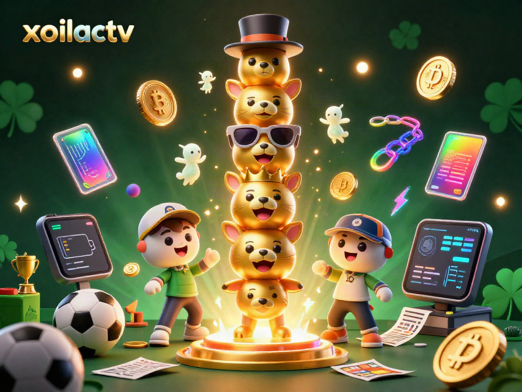 Engage with live sports betting action on xoilactv showcasing vibrant 3D sports-themed elements.