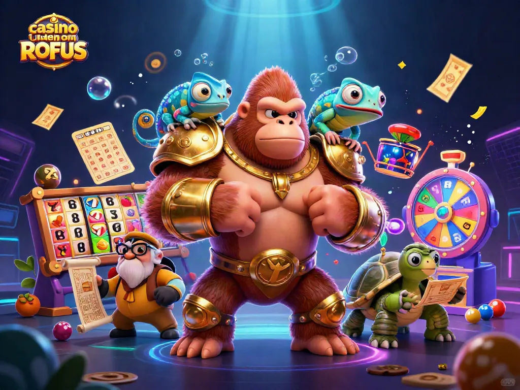 Engage in thrilling games at casino uden om ROFUS with vibrant slot reels and dynamic jackpot elements.