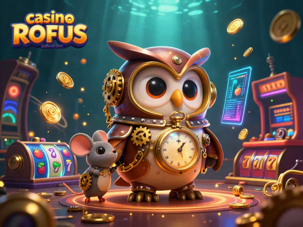 Experience thrilling gaming action at casino uden om ROFUS, featuring exciting slot machines and dynamic scenes.