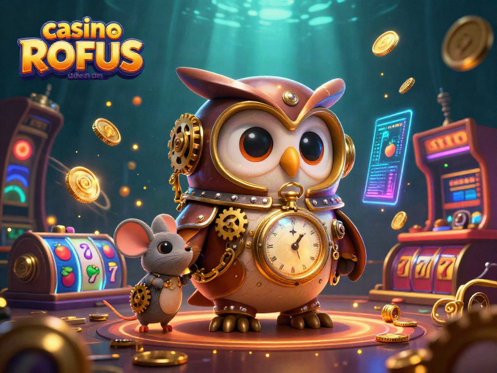 Experience thrilling gaming action at casino uden om ROFUS, featuring exciting slot machines and dynamic scenes.